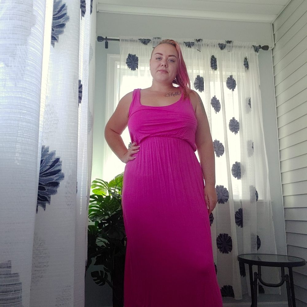 Nice collection pink soft comfy maxi dress 20-22